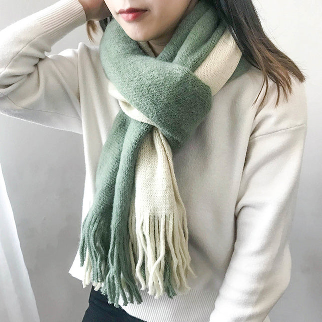 Men's and Women's Korean-Style Cashmere Color Matching Scarf