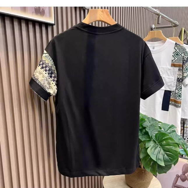 T-shirt d'été pour homme, nouveau style de vêtements de travail, haut assorti aux couleurs