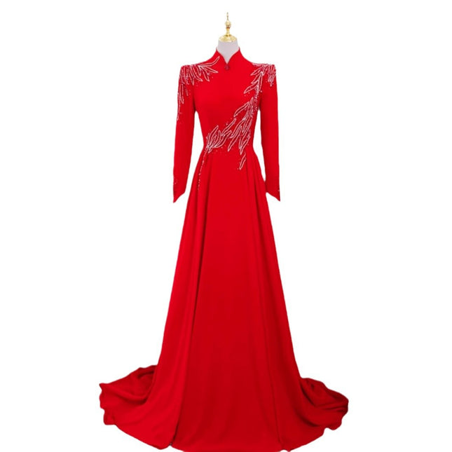 Long Sleeve Formal Evening Party Dress