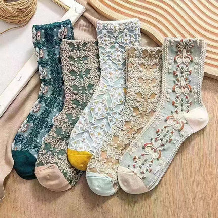 Jolies chaussettes à rayures marron pour couple, automne et hiver