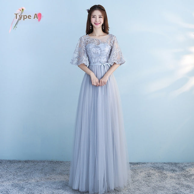 Robe de mariée longue bleue pour demoiselle d'honneur