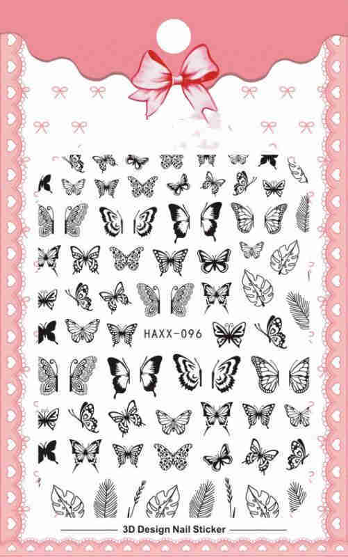 Black Butterfly Nails Stickers Decals