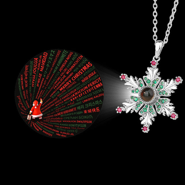 New Christmas Snowflake Necklace with Projection Design