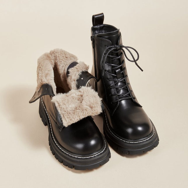 Retro British Style Lace-Up Ankle Boots for Men