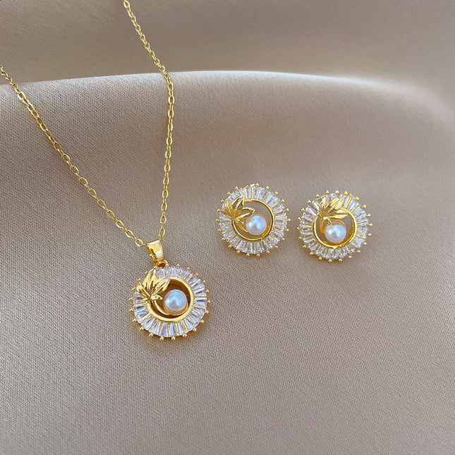 Square Full Diamond Fashion Jewelry Set