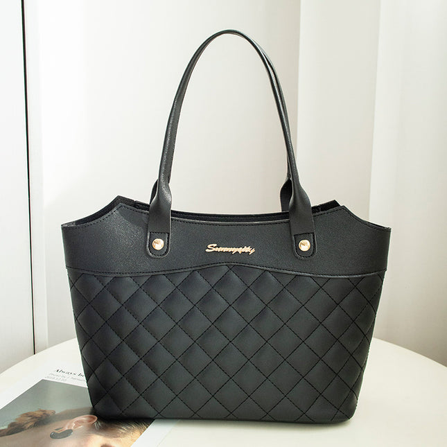 Rhombus Plaid Leather Crossbody Bag for Women