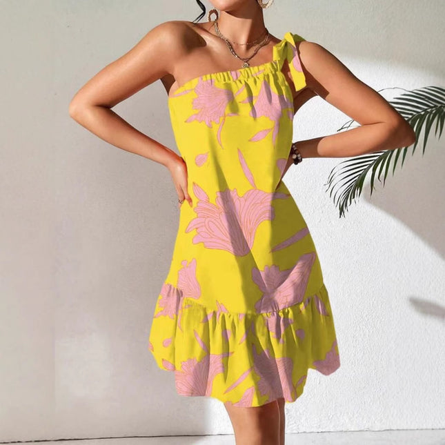 Oblique Shoulder Strap Dress