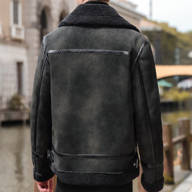 Youth Lamb Wool Biker Jacket