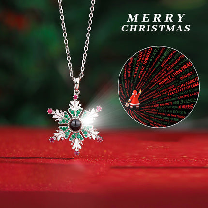 New Christmas Snowflake Necklace with Projection Design