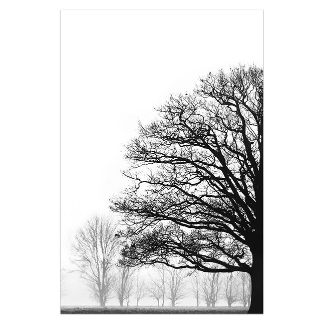 Black & White Winter Trees Wall Art