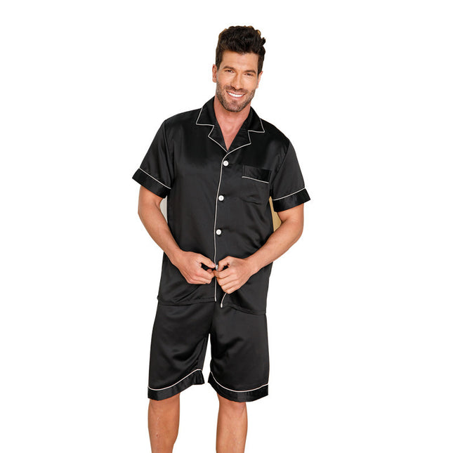 Men's Ice Silk Polo Pajamas