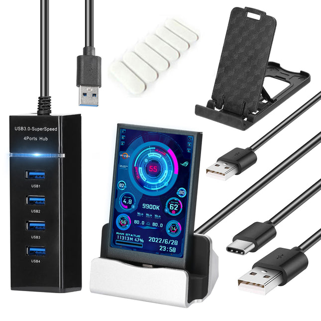3.5-inch Computer Small Secondary Screen IPS Full View USB Chassis Monitor