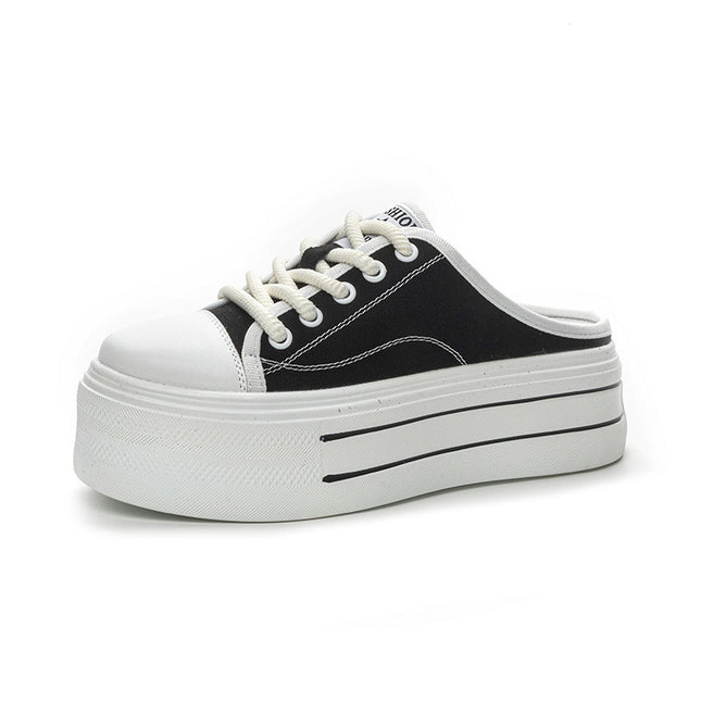 Closed Toe Half Slippers Women's Platform Height Increase