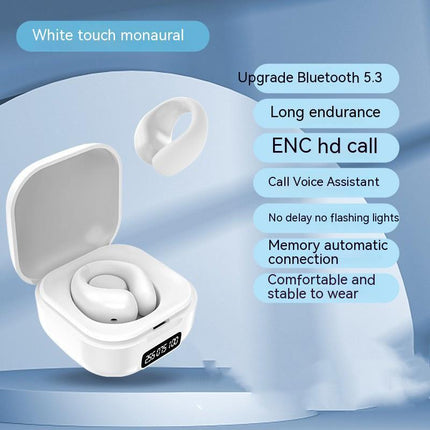 Private LED Digital Display Earclip Bluetooth Earbuds