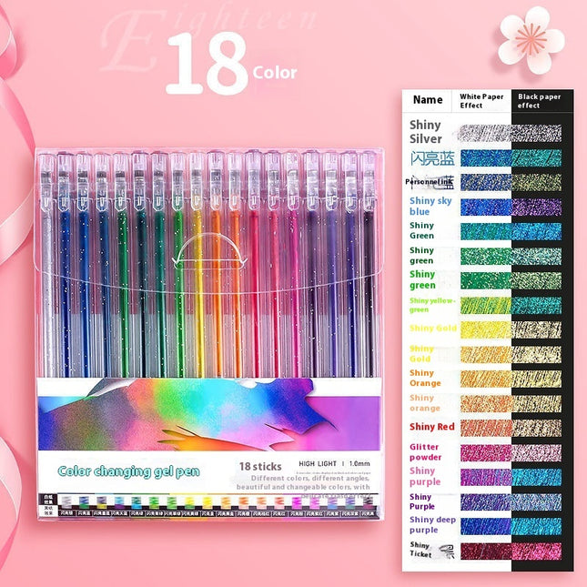 Ensemble de stylos gel fluorescents à cristaux brillants
