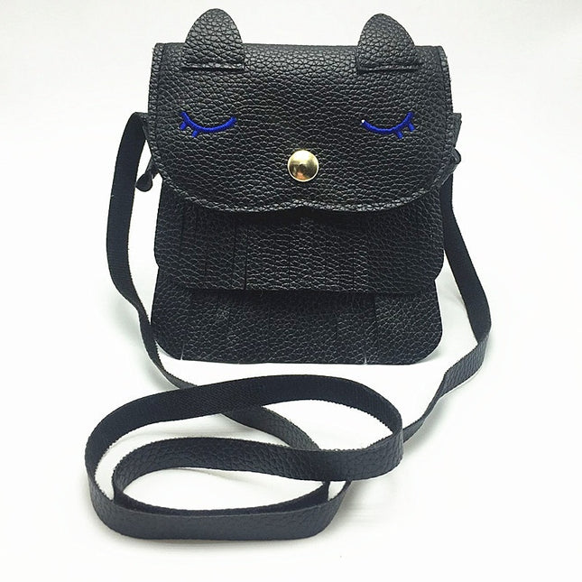 Creative Small Fox Tassel Bag for Kids – PU Leather All-Match