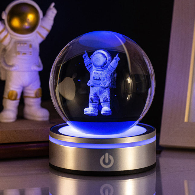 3D Carving Luminous Crystal Ball Lamp