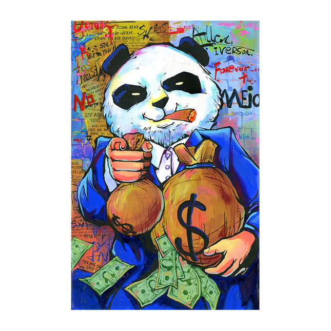 Funny Panda Money Bag Art