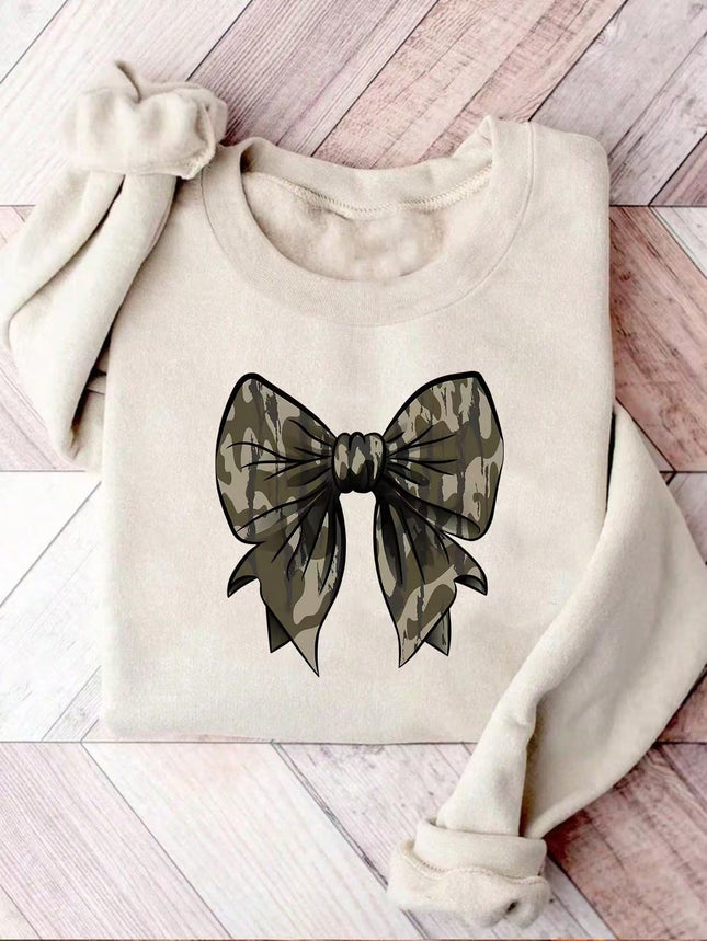 Leopard Bow Printed Loose Top