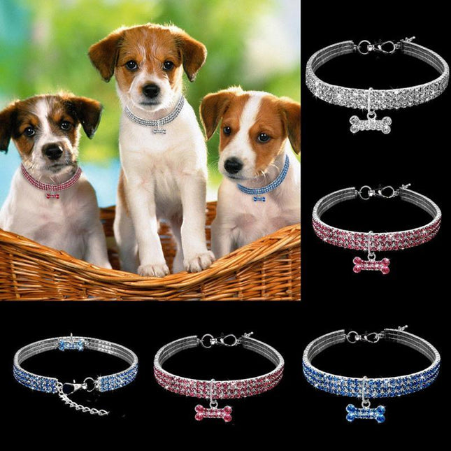 Collier pour chien avec strass bling