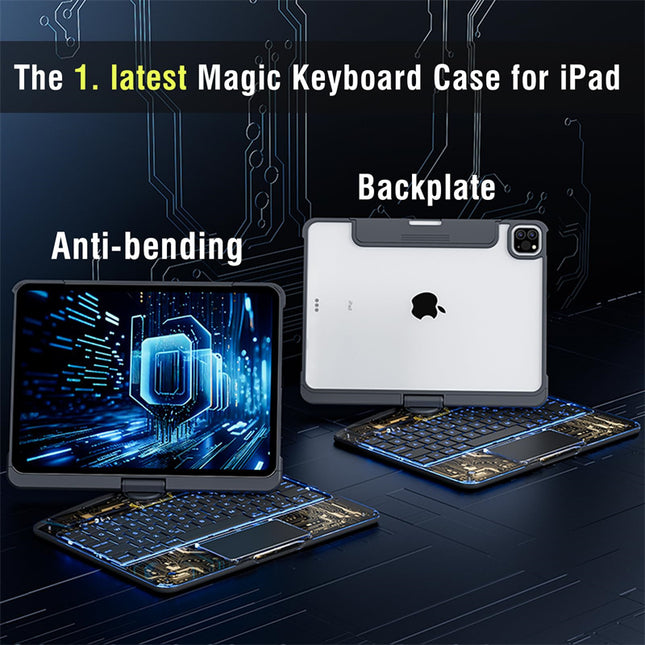 360° Swivel Bluetooth-Compatible Keyboard Case for iPad
