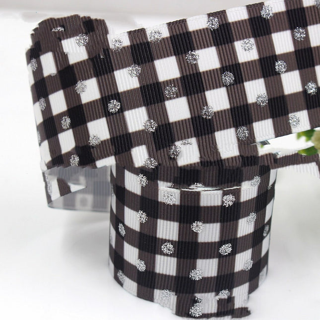 Plaid Laser Silver Ribbon
