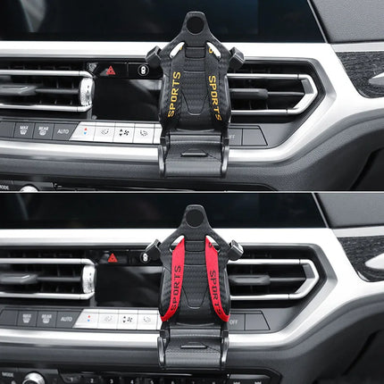 Racing Seat Car Phone Holder – 360° Rotatable Air Vent Clip