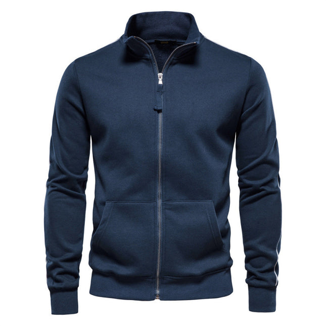 Sweat-shirt zippé à col montant pour homme