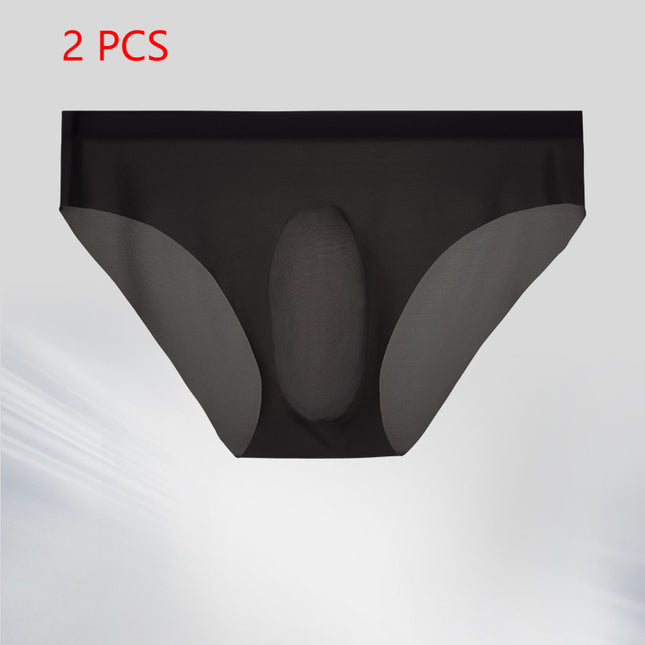 Ice Silk Men's Seamless Low-Waist Briefs