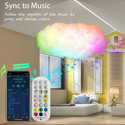 USB Cloud Light APP Contrôle Synchronisation de la Musique 3D RGBIC Lumière Ambiante Simulation de Foudre Nuages ​​​​Chambre Lumière de la Chambre