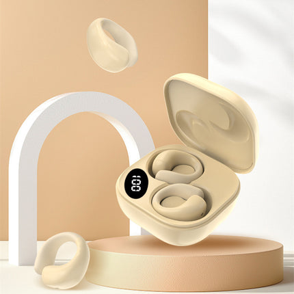 Private LED Digital Display Earclip Bluetooth Earbuds