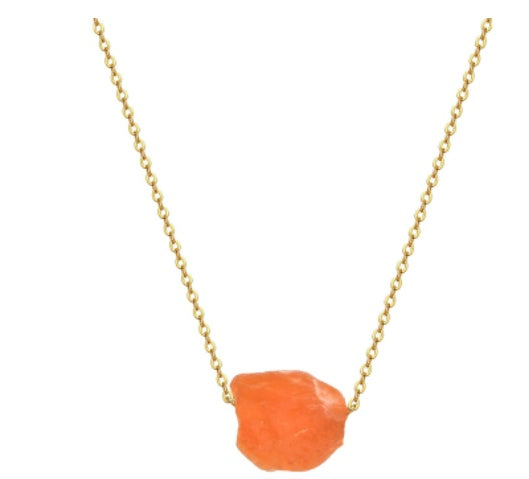 Stone Crystal Pillar Tree of Life Pendant Necklace