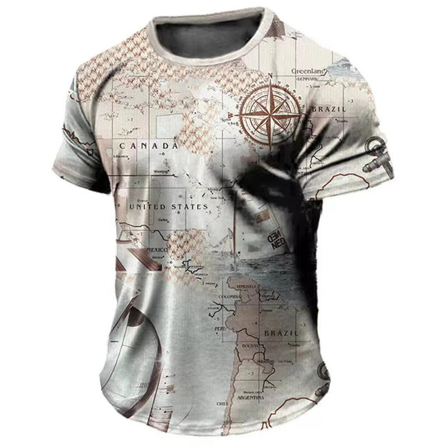 T-shirt décontracté à manches courtes et col rond pour homme