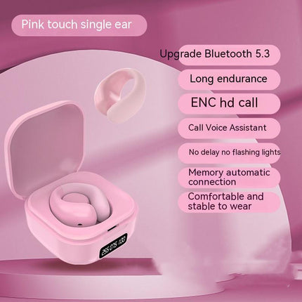 Private LED Digital Display Earclip Bluetooth Earbuds