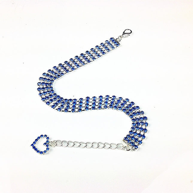 Four-row Rhinestone Pet Collar