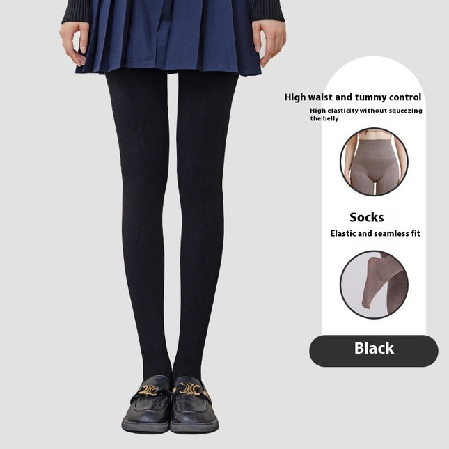 Winter High Waist Leggings with Sock
