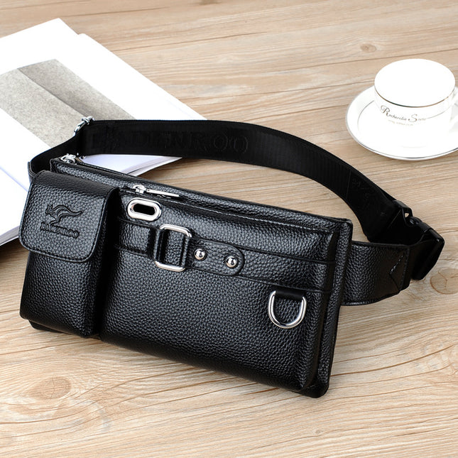 Sac banane en cuir de luxe pour homme - Sac banane, sac bandoulière, sac ceinture décontracté