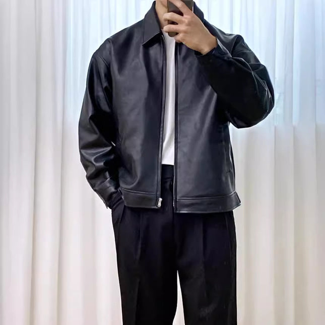 Leather Baseball Motorcycle Jacket