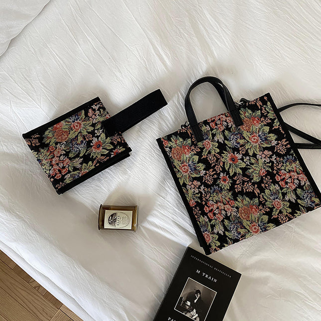 Floral & Leopard Print Canvas Shoulder & Crossbody Bags