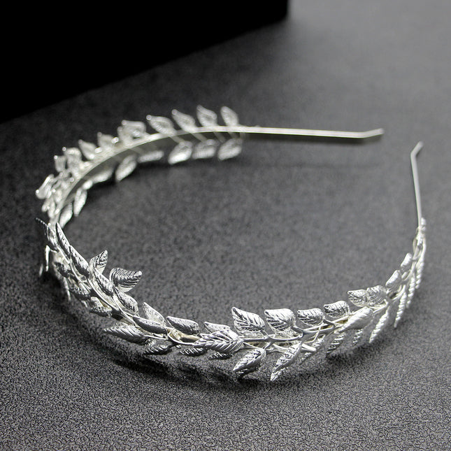Bridal Golden Leaf Headband Alloy Crown