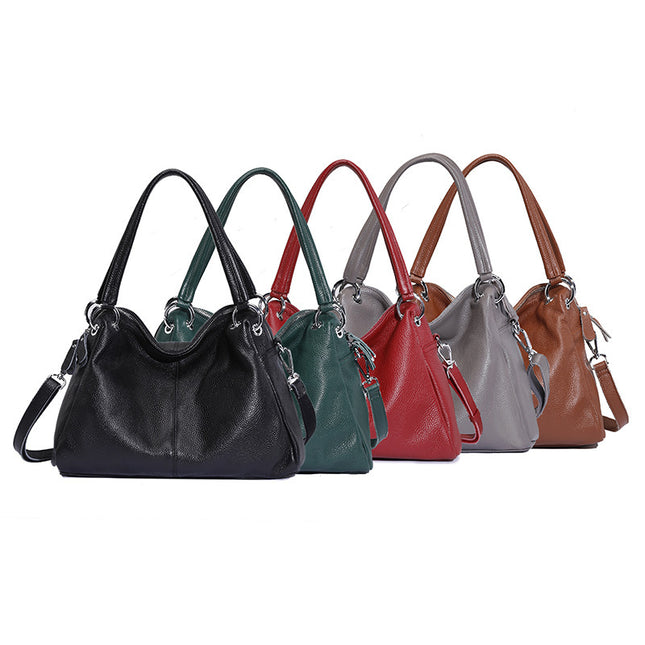 Genuine Leather Tote and Crossbody Handbag for Women